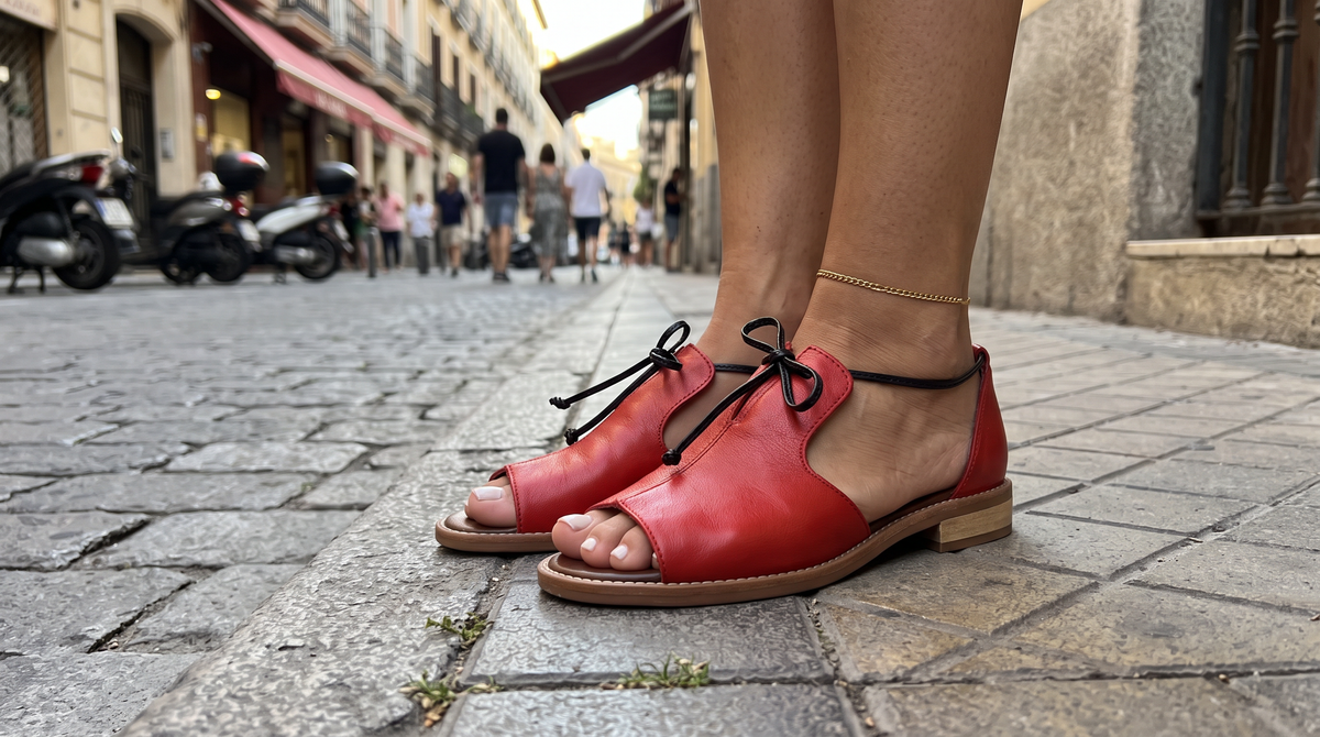 Lilliana | Sandalias Doradas de Piel con Correa