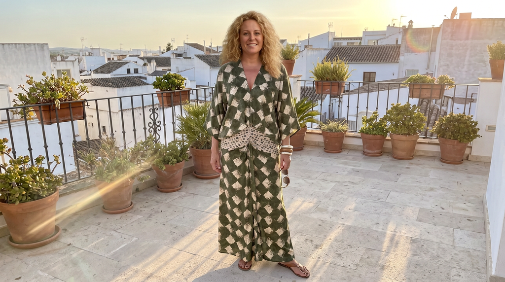 Conjunto Aitana: Estampado Mosaico en Verde Oliva