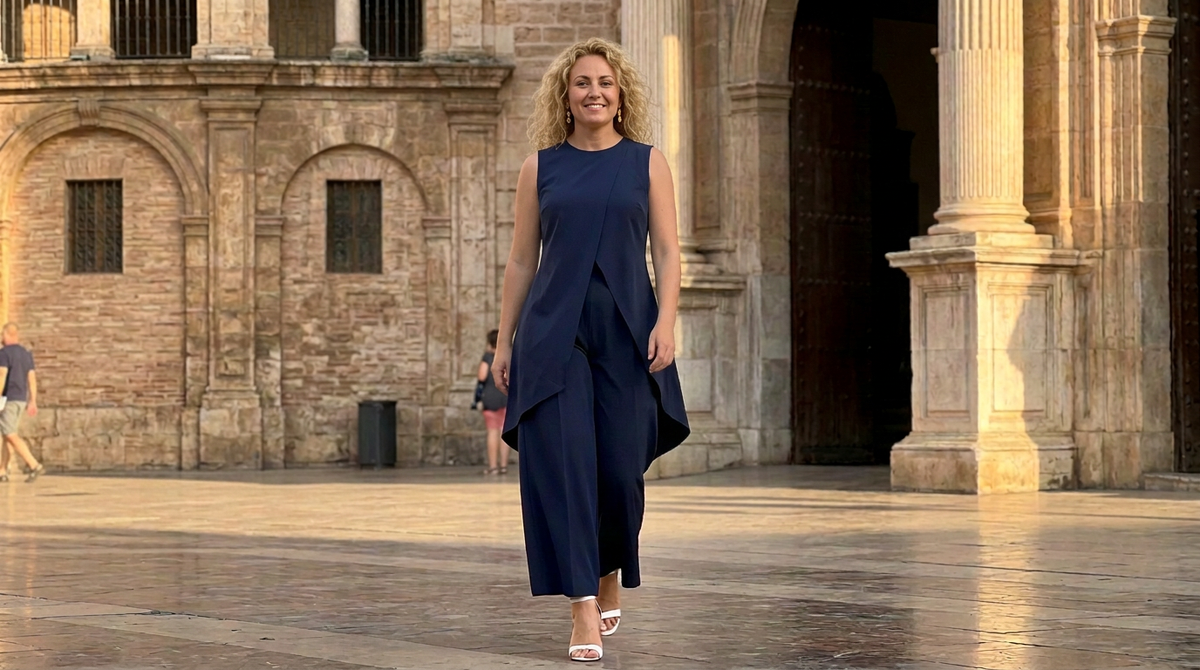 Julia | Mono Elegante de Cuello Alto Drapeado
