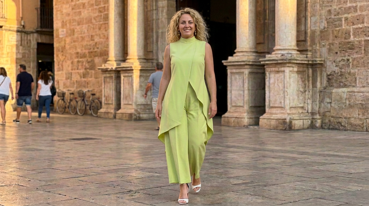 Julia | Mono Elegante de Cuello Alto Drapeado