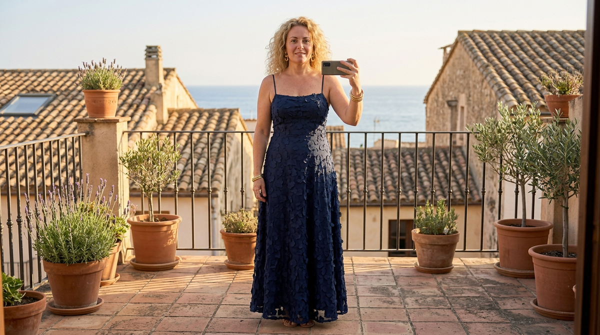 Luisa | Vestido Maxi Romántico de Escote Drapeado