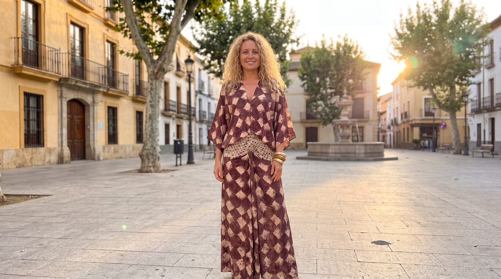 Conjunto Almudena: Estampado Mosaico en Burdeos