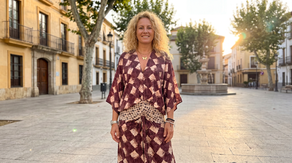 Conjunto Almudena: Estampado Mosaico en Burdeos