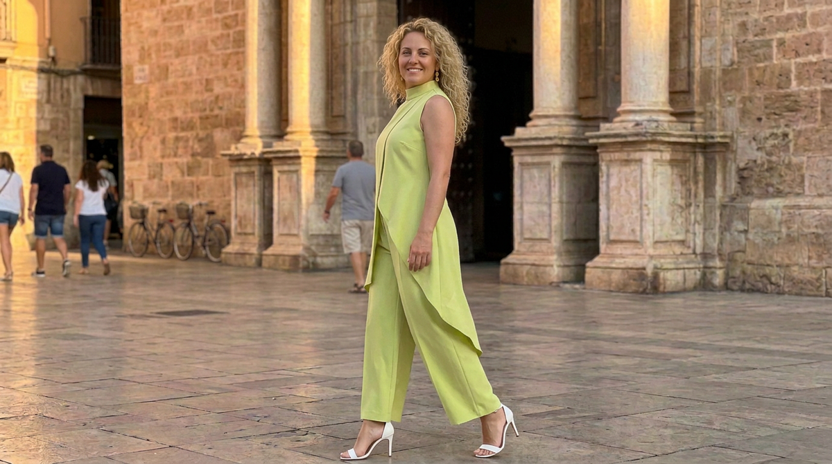 Julia | Mono Elegante de Cuello Alto Drapeado