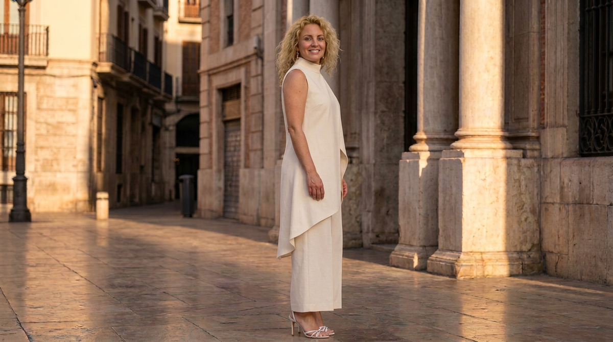 Julia | Mono Elegante de Cuello Alto Drapeado