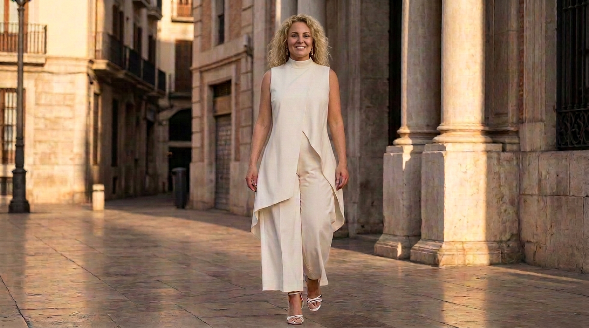 Julia | Mono Elegante de Cuello Alto Drapeado