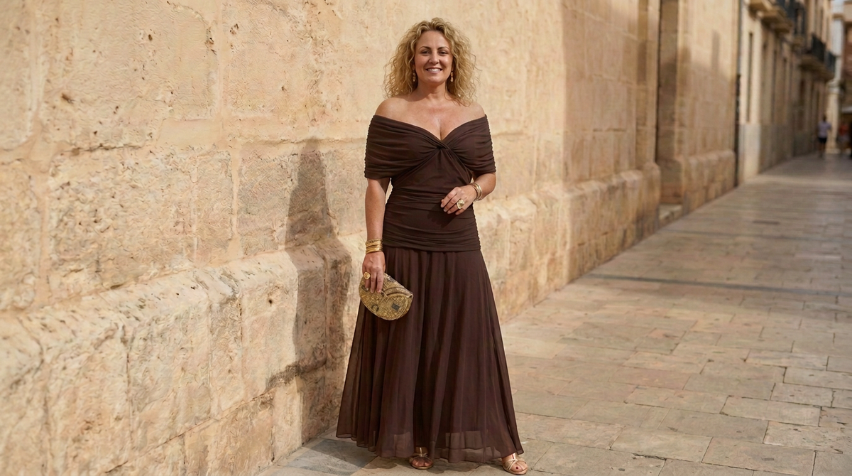 Micaela | Vestido Maxi de Hombros Descubiertos